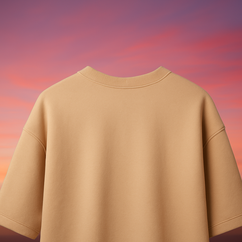 Plain Beige Oversized Tee